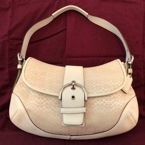 Coach White Hobo Signature purse